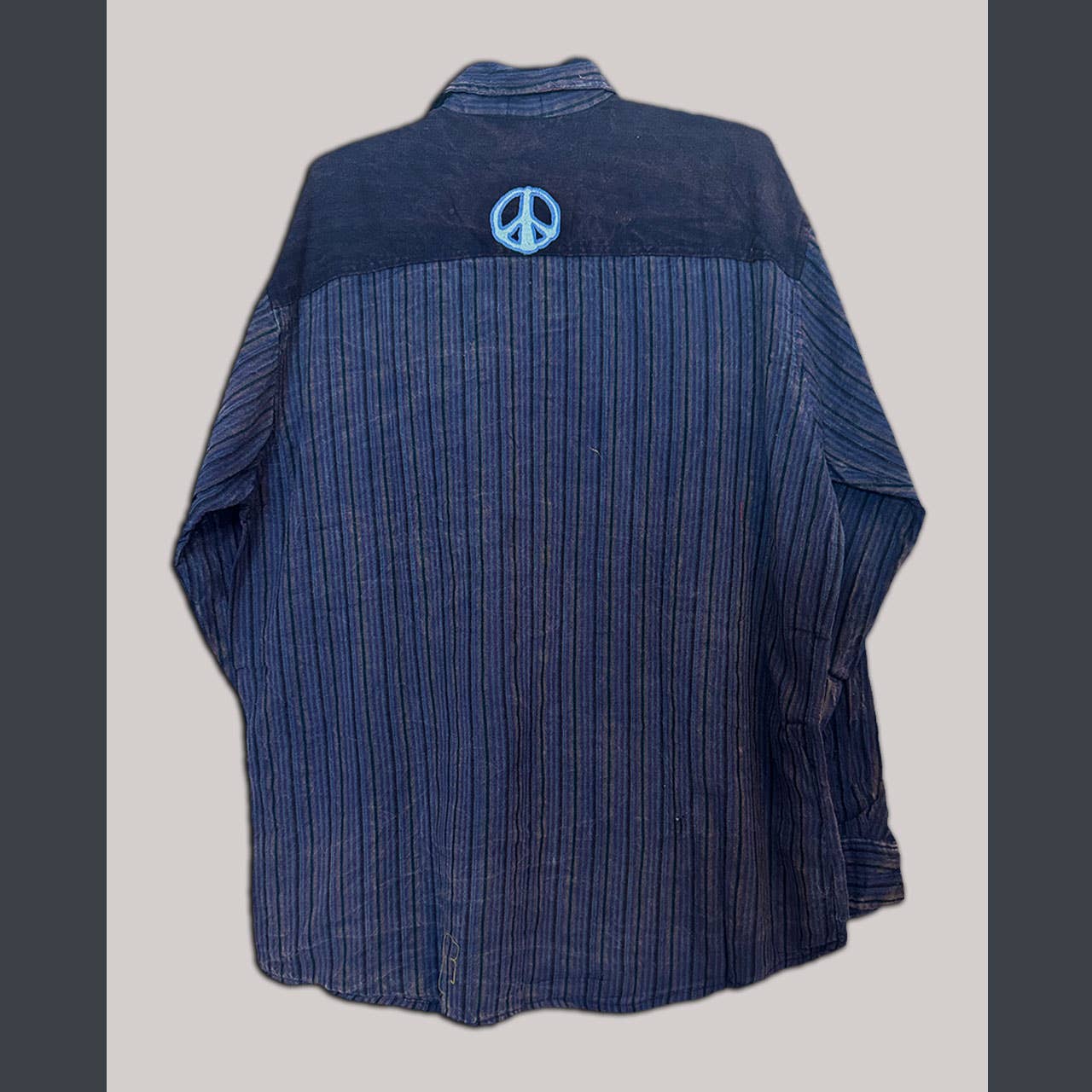 Jayli Clothing - Men's Cotton L\S Cowboy Shirt w/ Tonal Peace Embroidery