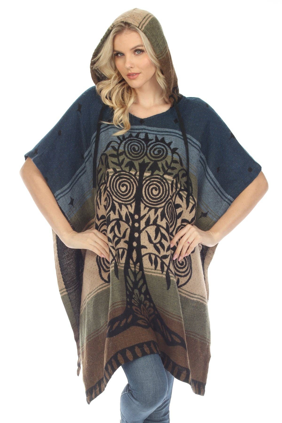 Lakhays Collection Inc. - Tree of Life Hoodie Poncho