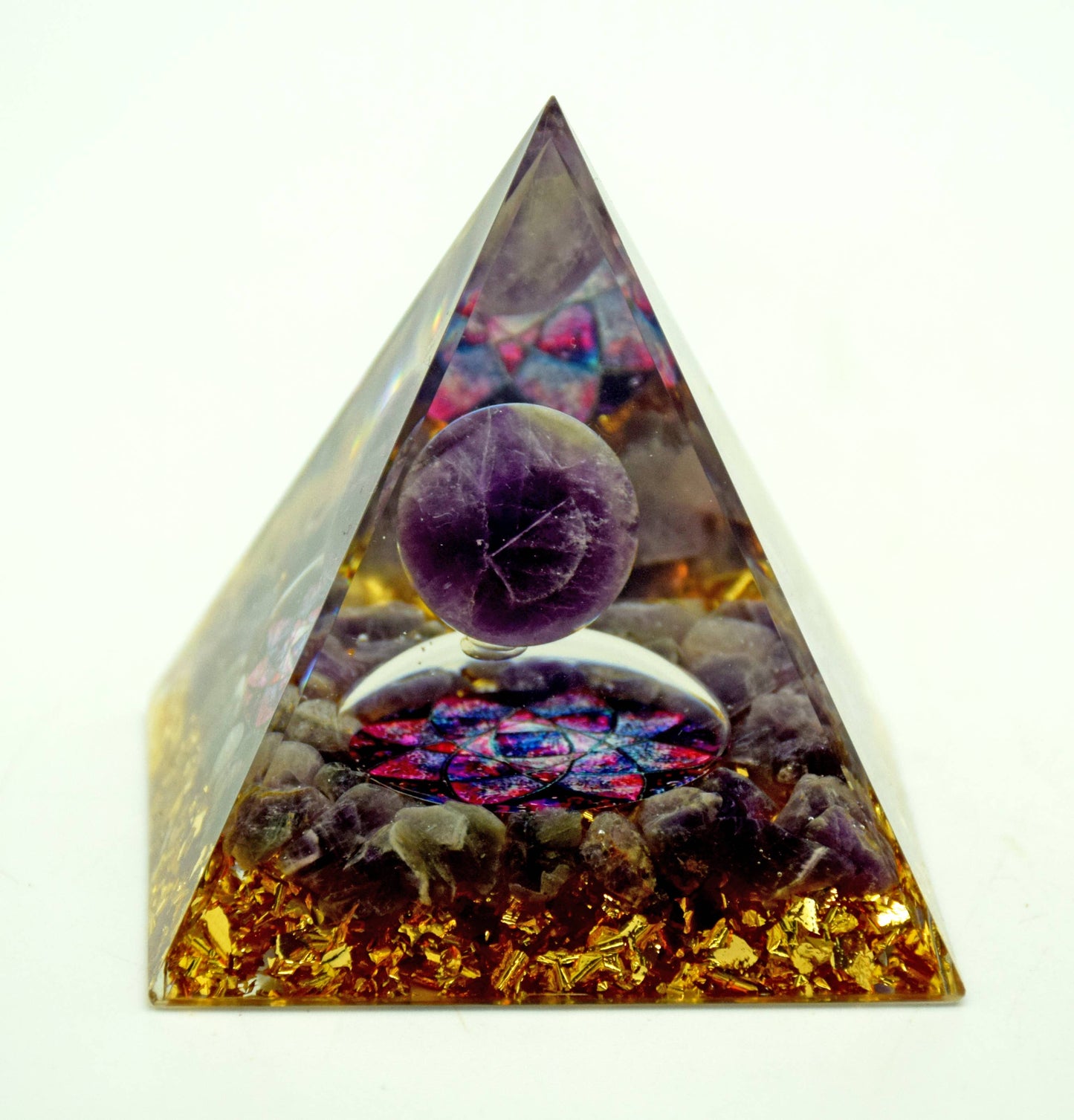Purple Moon with Lotus Orgonite Pyramid
