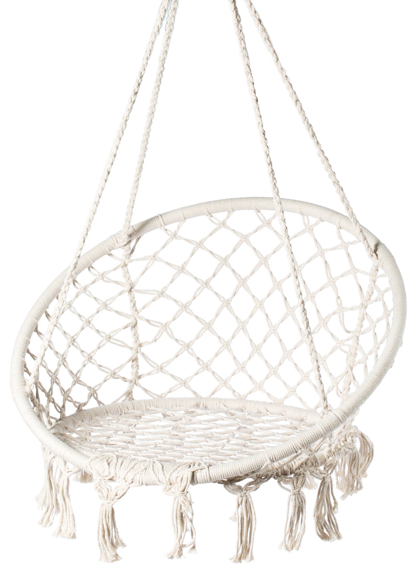 Round Hammock Cotton Rope Swing Chair for Indoor and Outdoor
