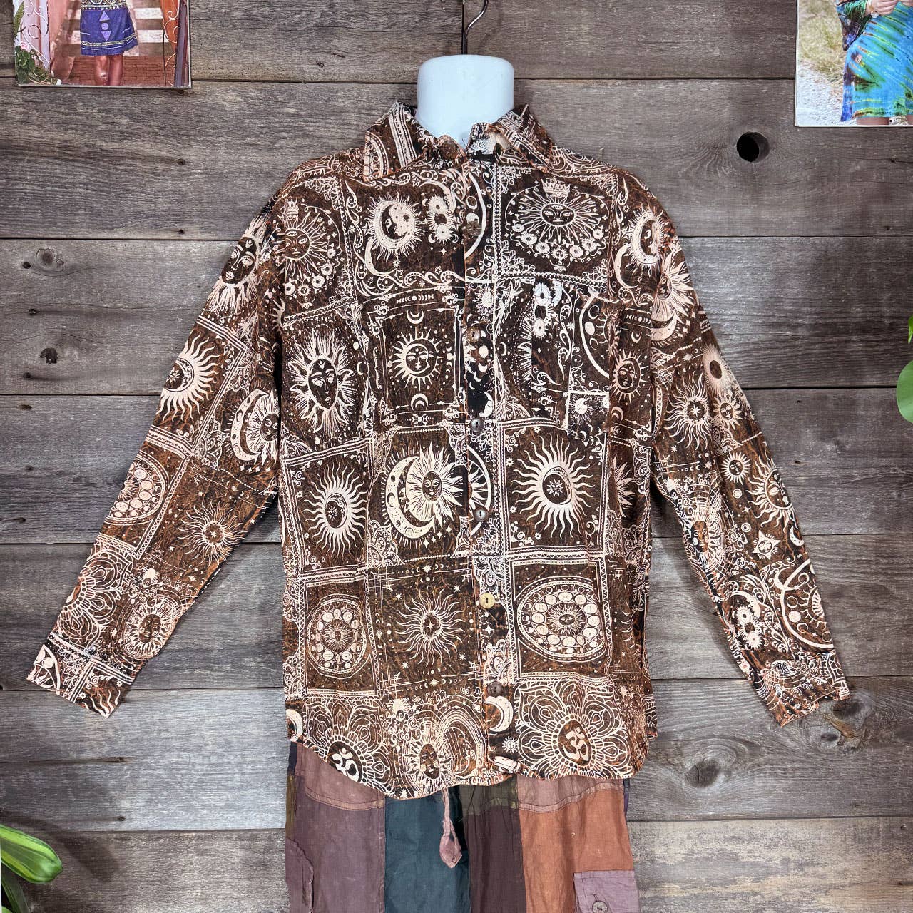 Jayli Clothing - Cotton Long Sleeve Men's Mantra Celestial Print Shirt