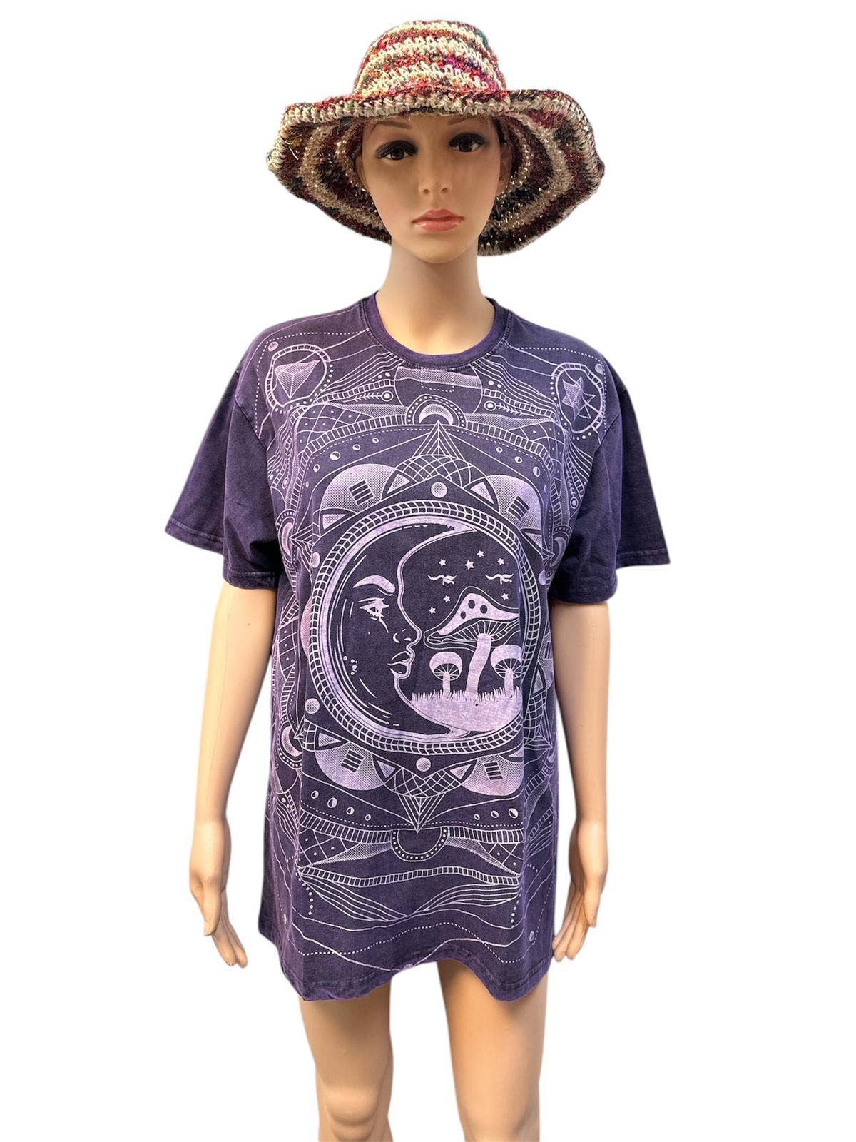 Rising International Inc - Cotton Stonewash Half slv Universe Mushroom T-shirt S2030