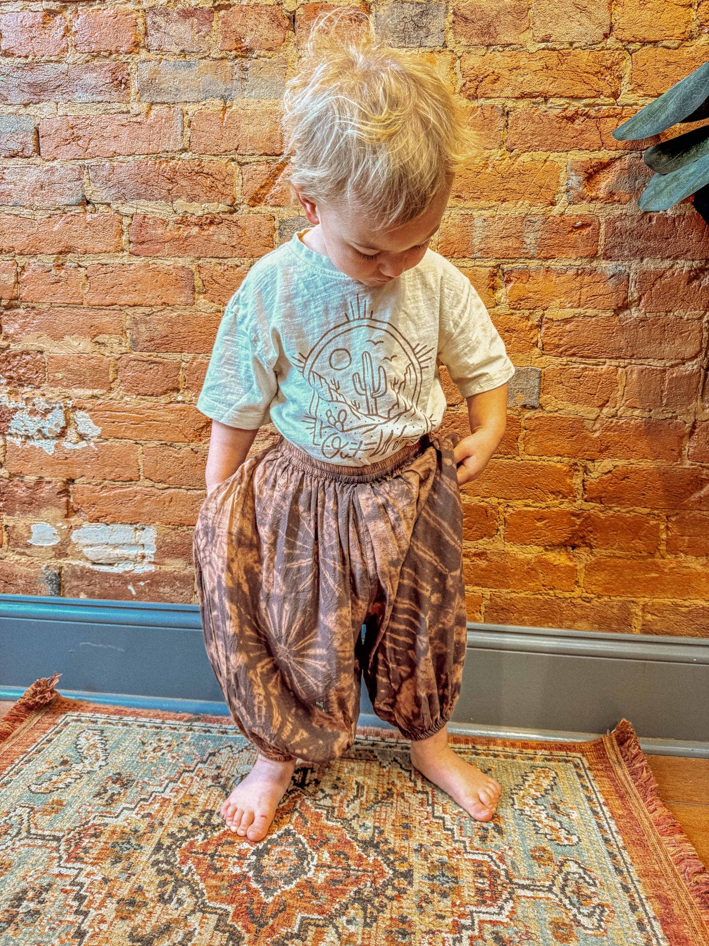Baby Youth Kids Hippie Boho Tie Dye Pants, Children's Pants