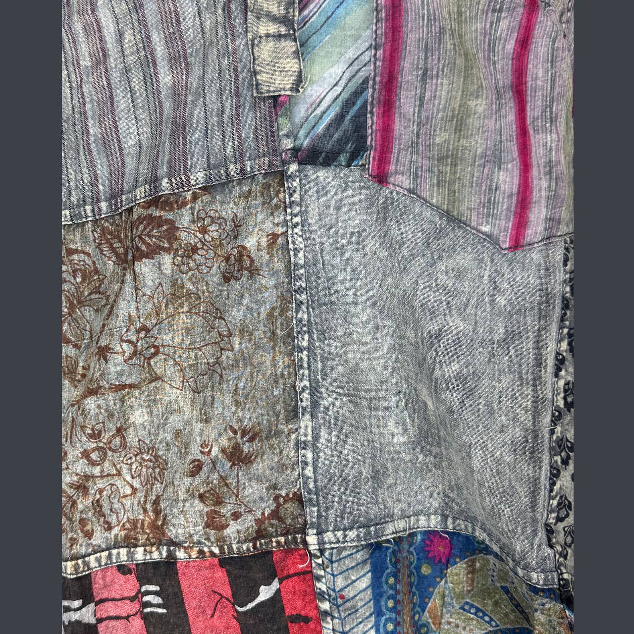 Jayli Clothing - Jaypuri Patchwork Overdyed Cotton Men’s Hippie Shirt