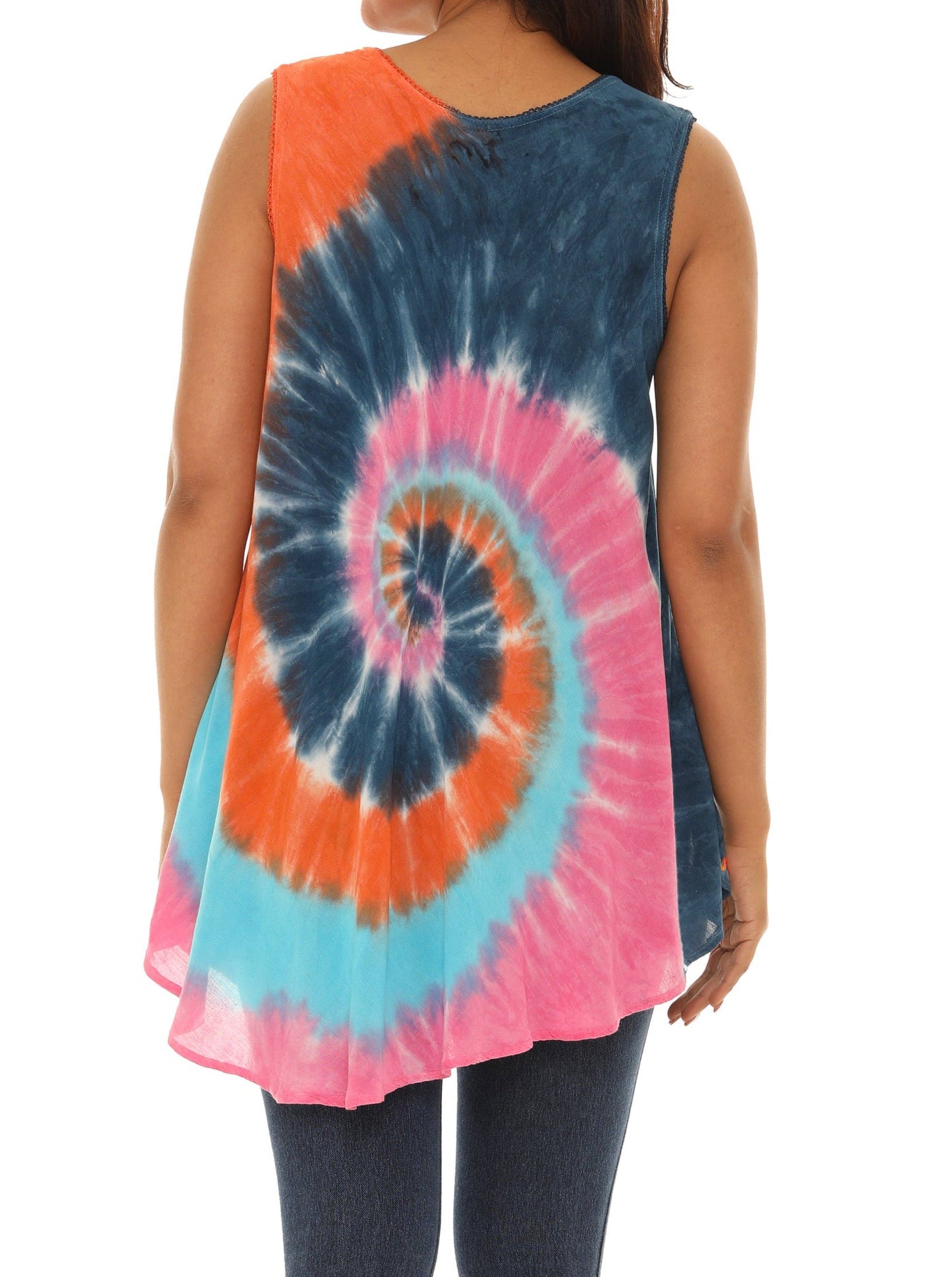 Shoreline Wear. INC - Tie-Dye Swirl Sleeveless Scoop Neck Top