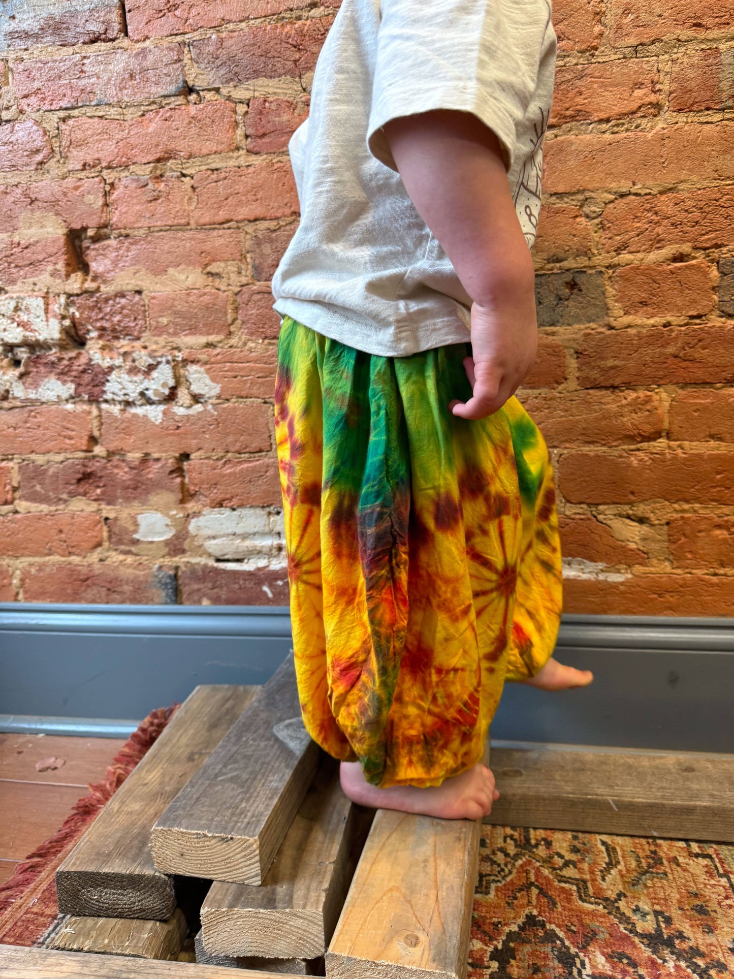 Baby Youth Kids Hippie Boho Tie Dye Pants, Children's Pants