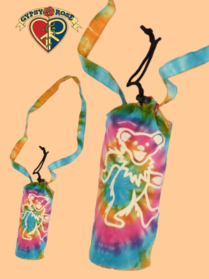 Gypsy Rose - Grateful Dead Dancing Bear Tye Dye Water Bottle Bag/Pouch