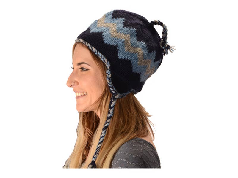 Gypsy Rose - Assorted Geometric Knit Wool Flap Hat