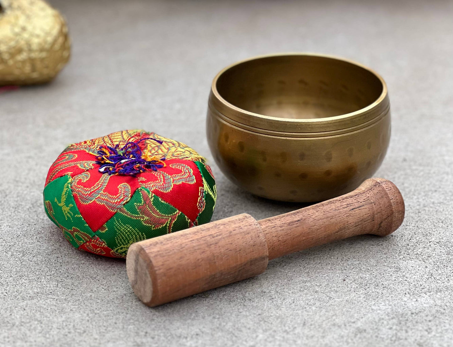 Tibetan Palm Size Singing Bowl Complete Set Meditation Yoga