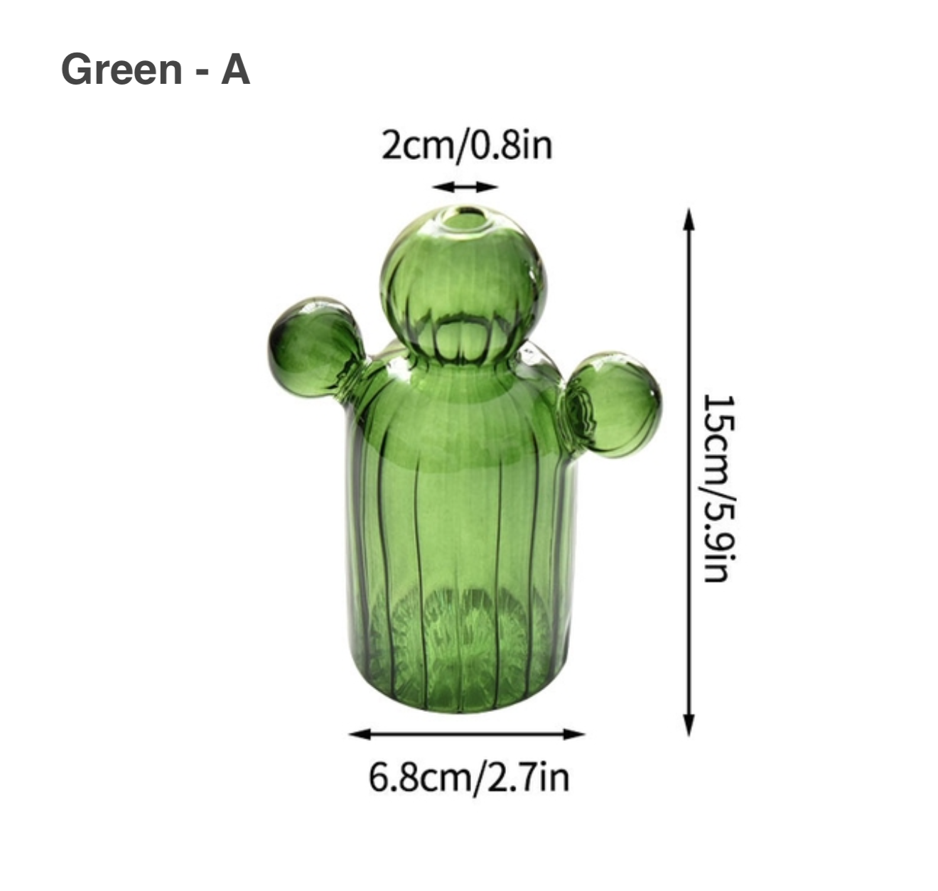 IVORE.GROUP - Cactus Shaped Glass Hydroponics Plant Vase