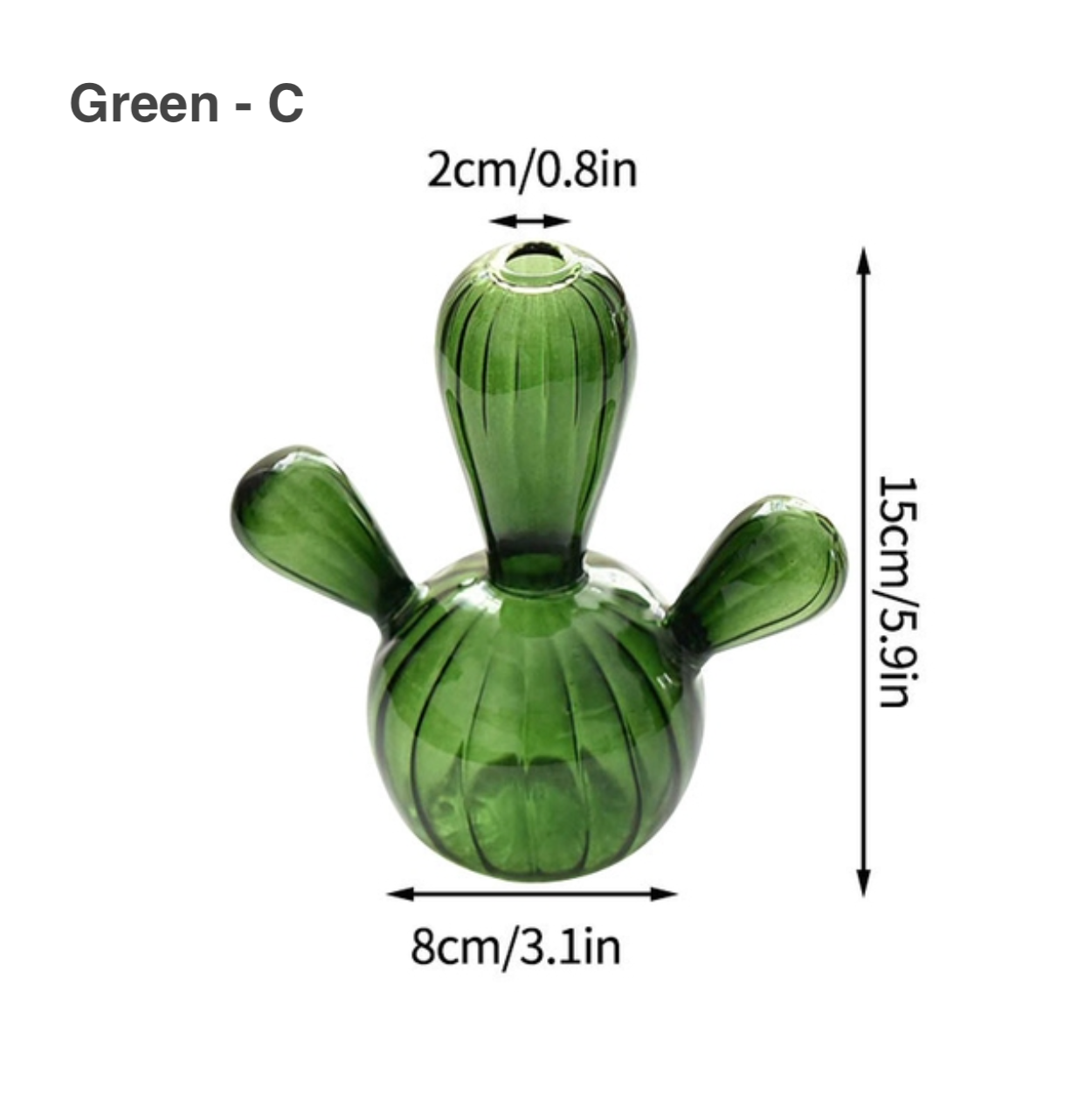 IVORE.GROUP - Cactus Shaped Glass Hydroponics Plant Vase