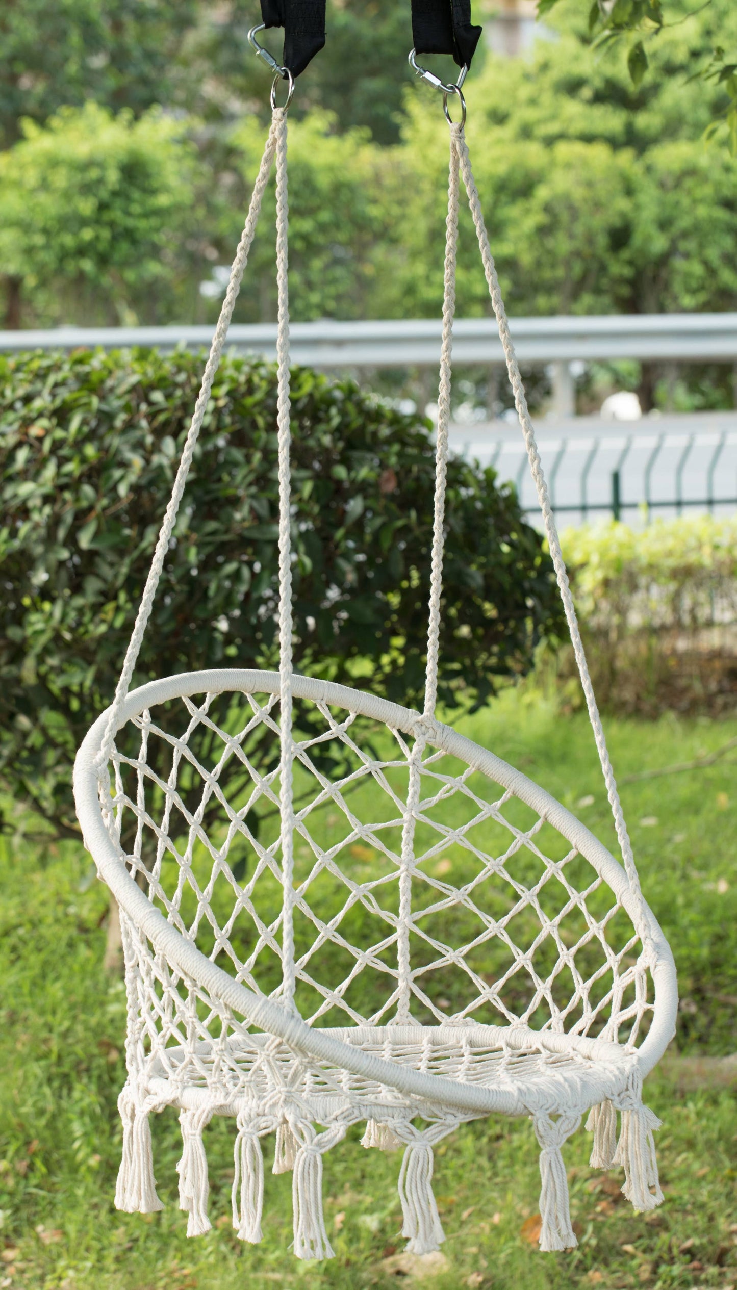 Round Hammock Cotton Rope Swing Chair for Indoor and Outdoor
