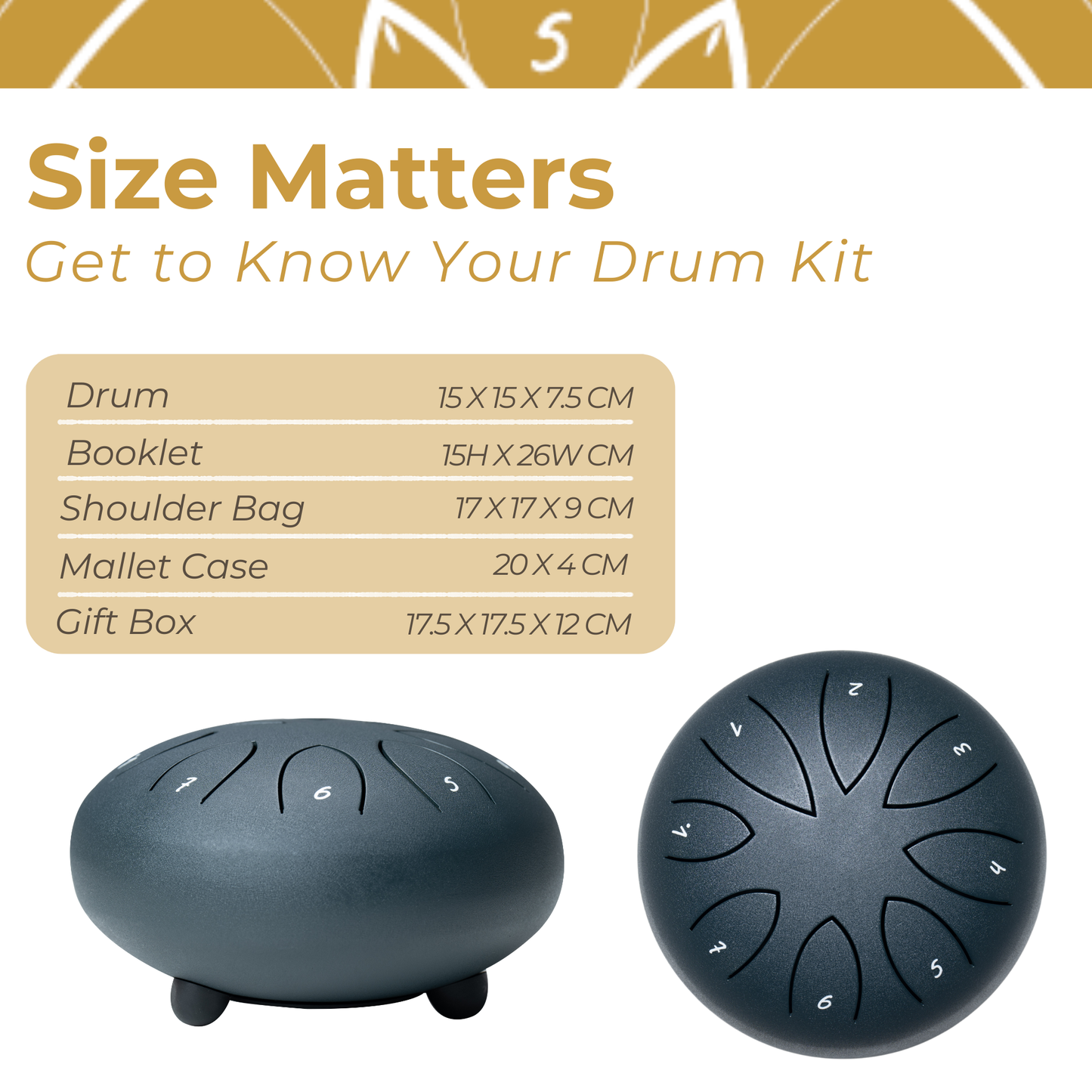 Sounds Of Silence Drums - Steel Tongue Drum, Songbook, Carry Bag, Mallets, Gift Box