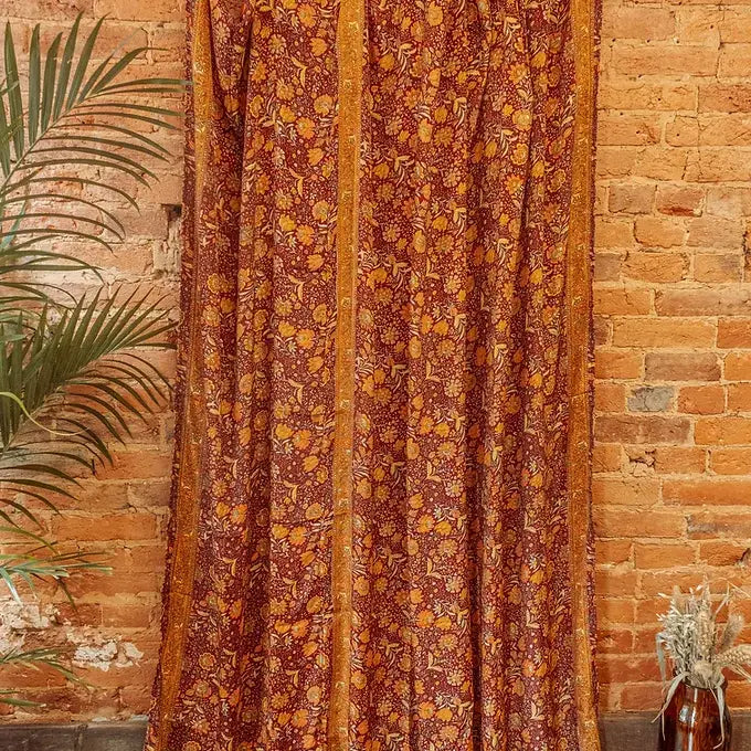Silk Curtain Panels, Bohemian Home Decor, Boho Style Home