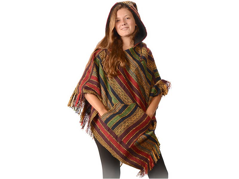 Gypsy Rose - Born To Be Wild Hooded Gheri Fringed Poncho