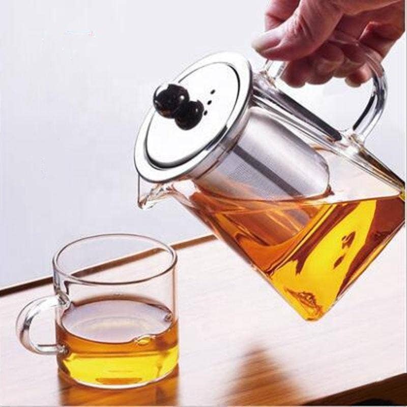 Glass Teapot With Stainless Steel Infuser and Lid 32oz