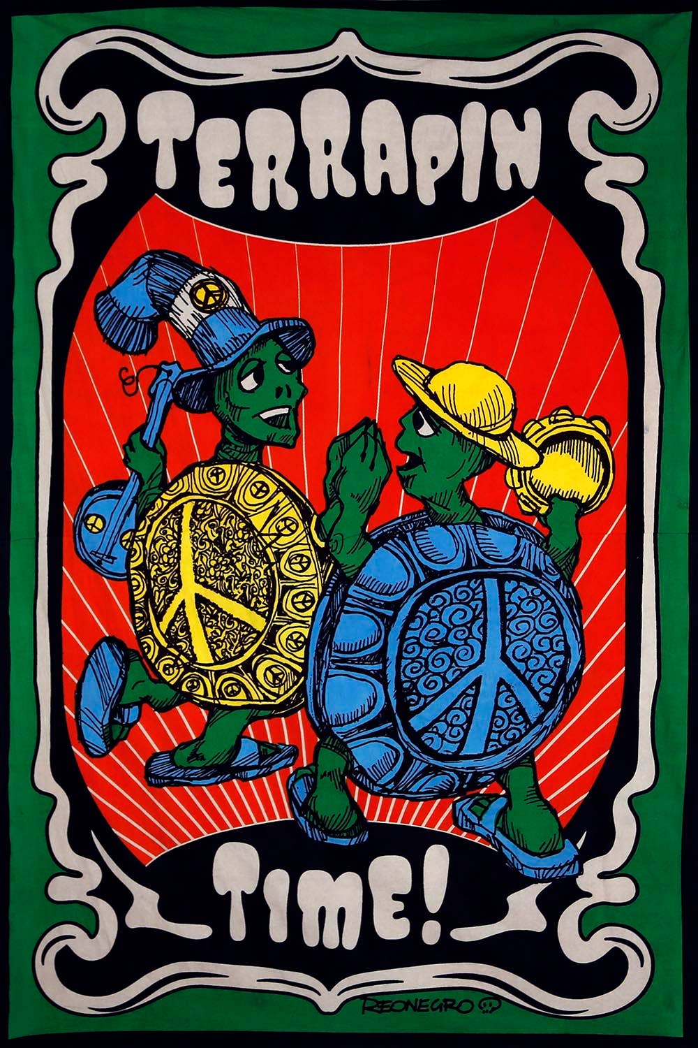 Terrapin Time Tapestry Hippie Turtle Tapestries Packaged