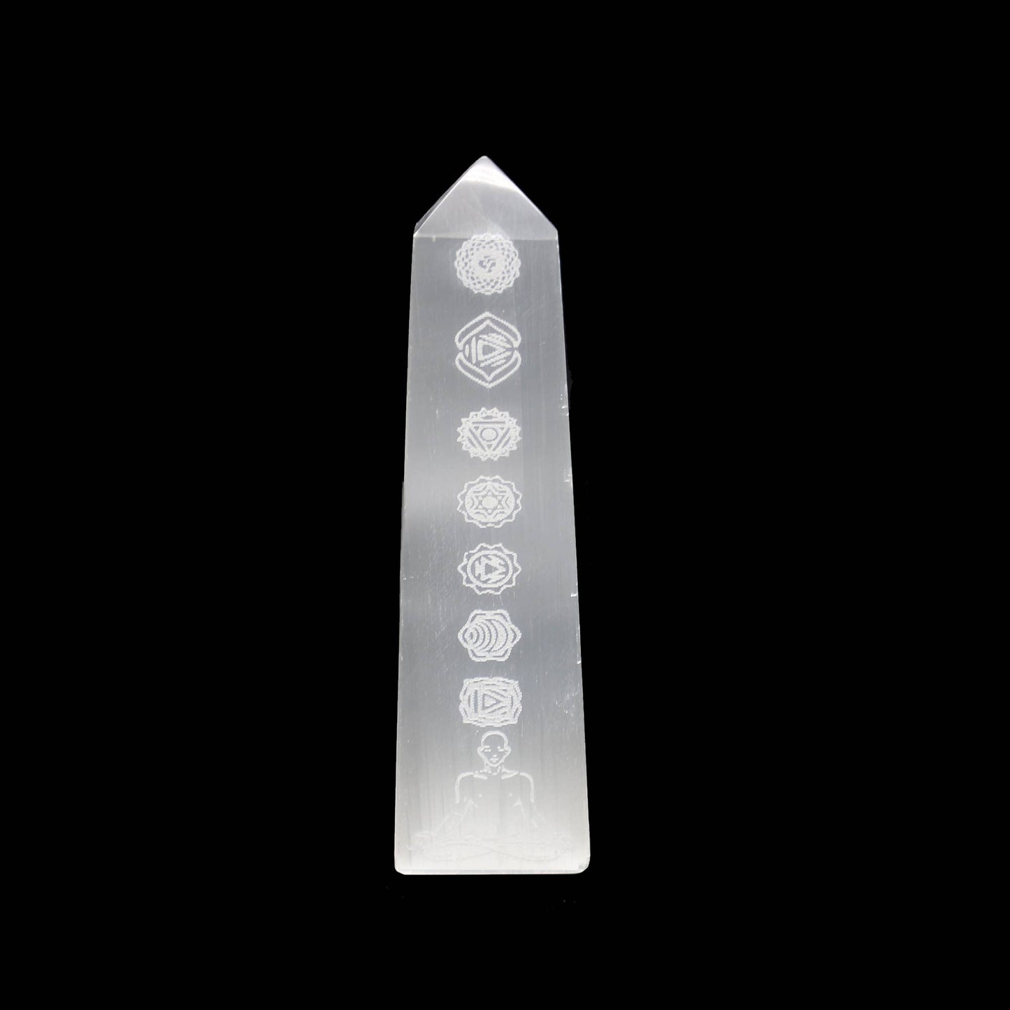 Selenite Tower (6 in.) - 7 Chakras