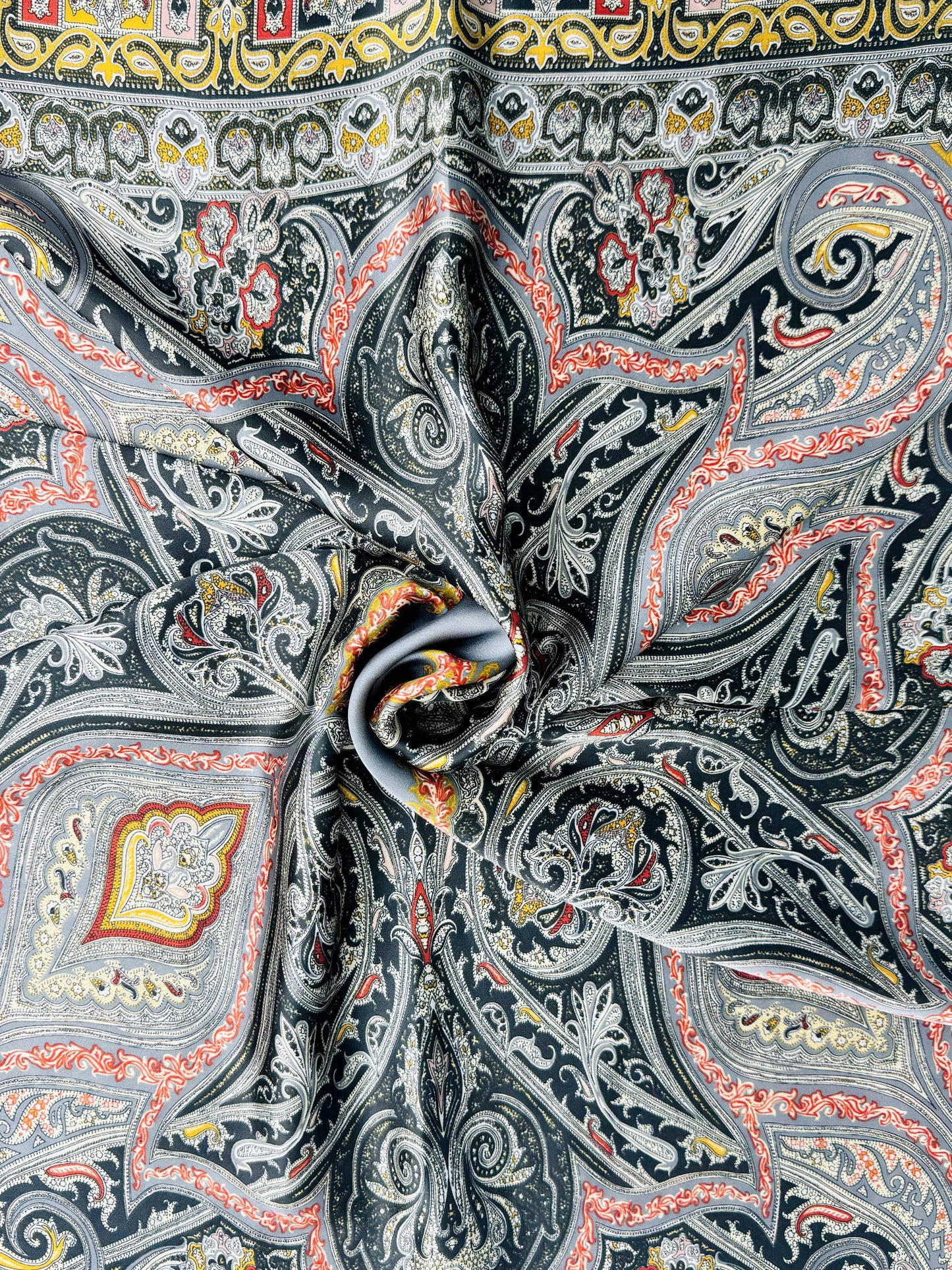 JC Sunny Fashion - JC023333 Silky Paisley Artwork Scarf/Shawl
