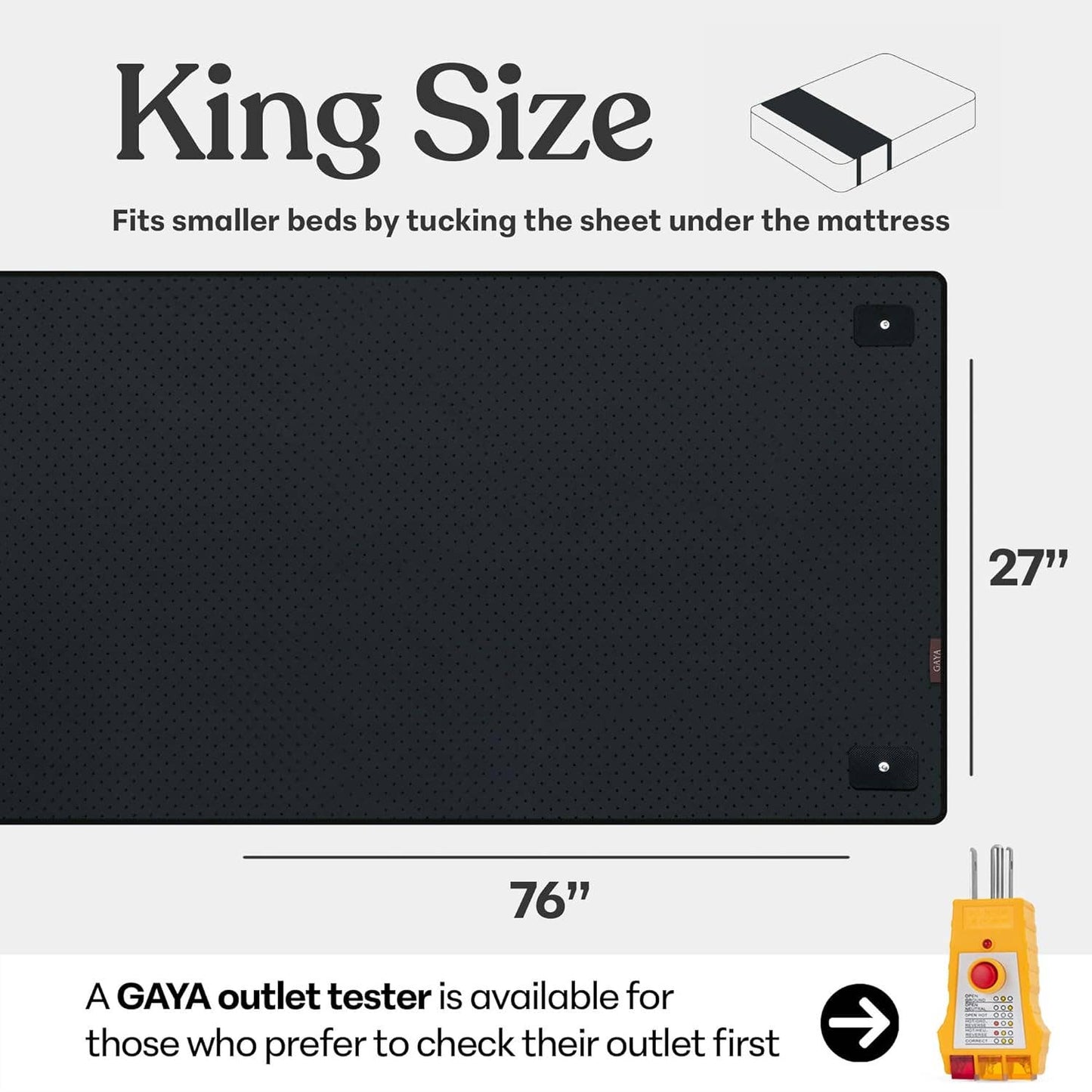 GAYA - Grounding Mat for Bed β Better Sleep & Inflammation, King