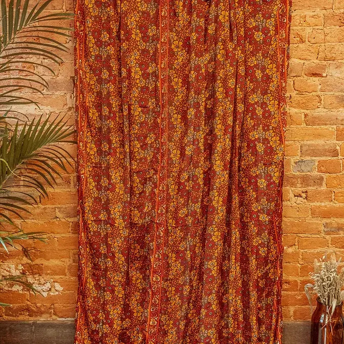 Silk Curtain Panels, Bohemian Home Decor, Boho Style Home