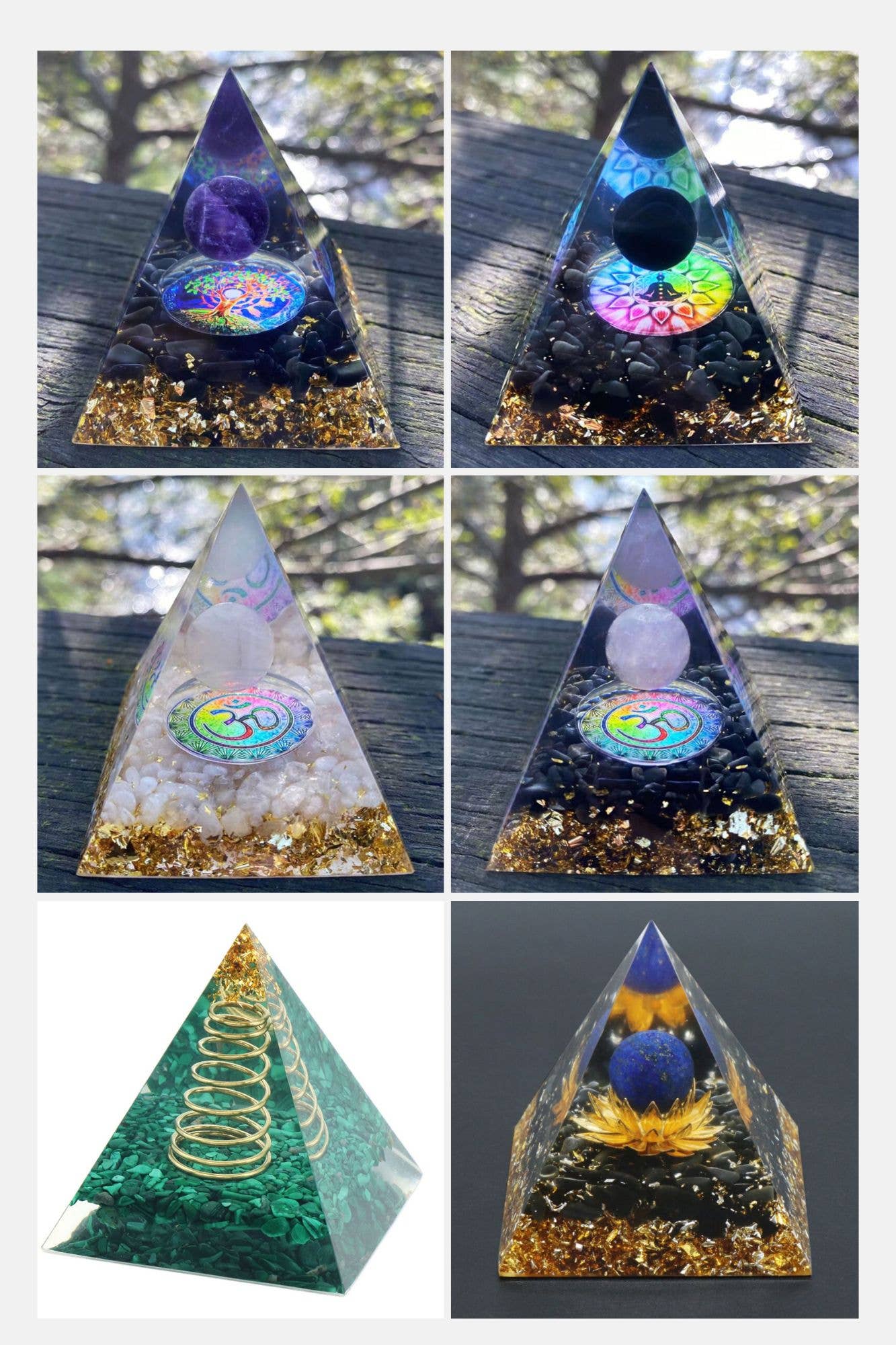 Gypsy Soul - Crystal Sphere Orgonite 6cm - Assortment 8 pcs