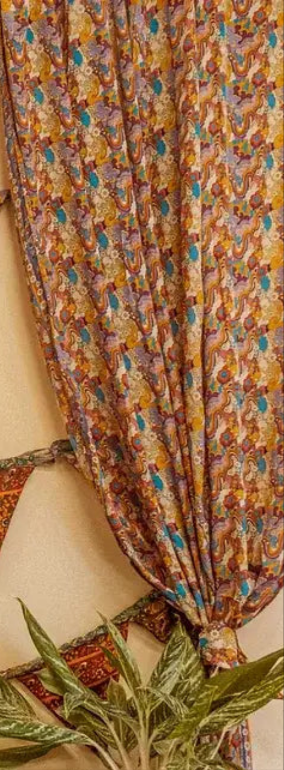 Gardenbelle Shop - Silk Curtain Panels, Bohemian Home Decor, Boho Style Home