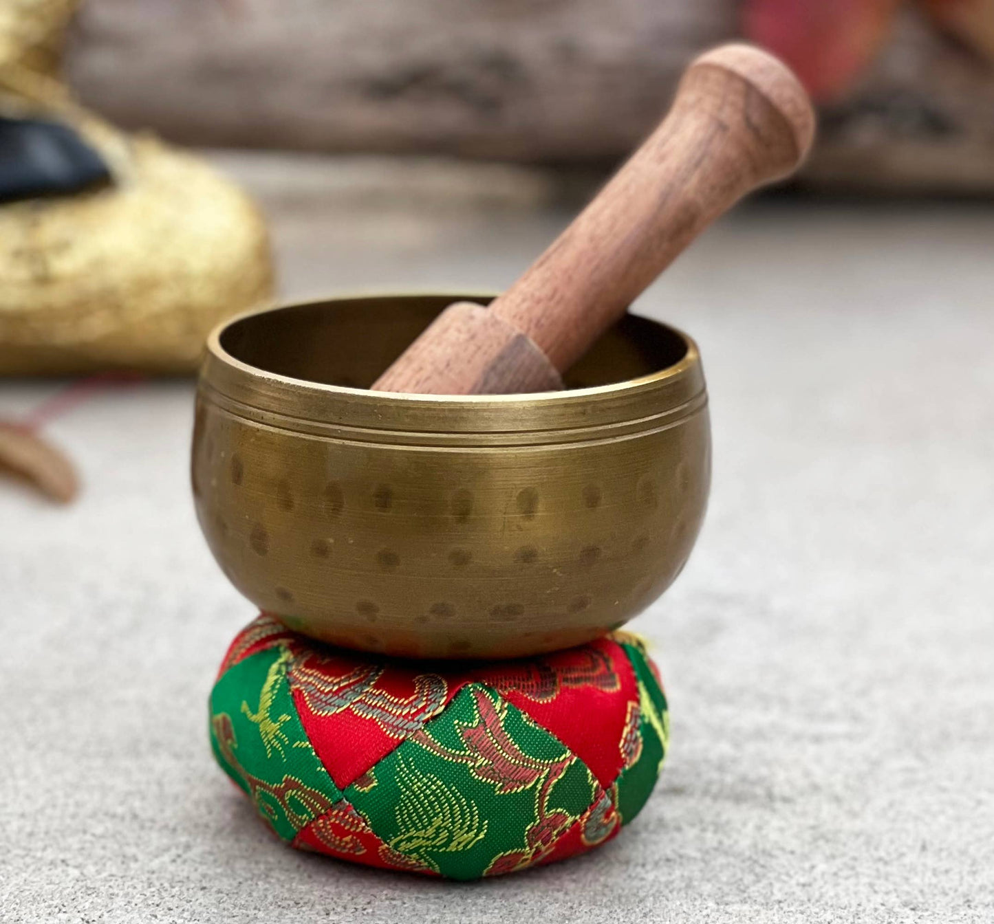Tibetan Palm Size Singing Bowl Complete Set Meditation Yoga