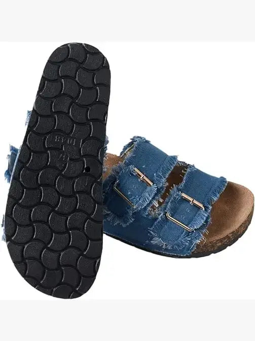Women's Comfort Flat Sandals Double Buckle Adjustable Straps (Copy)