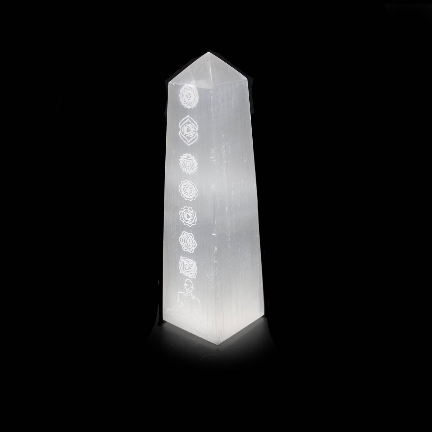 Selenite Tower (6 in.) - 7 Chakras