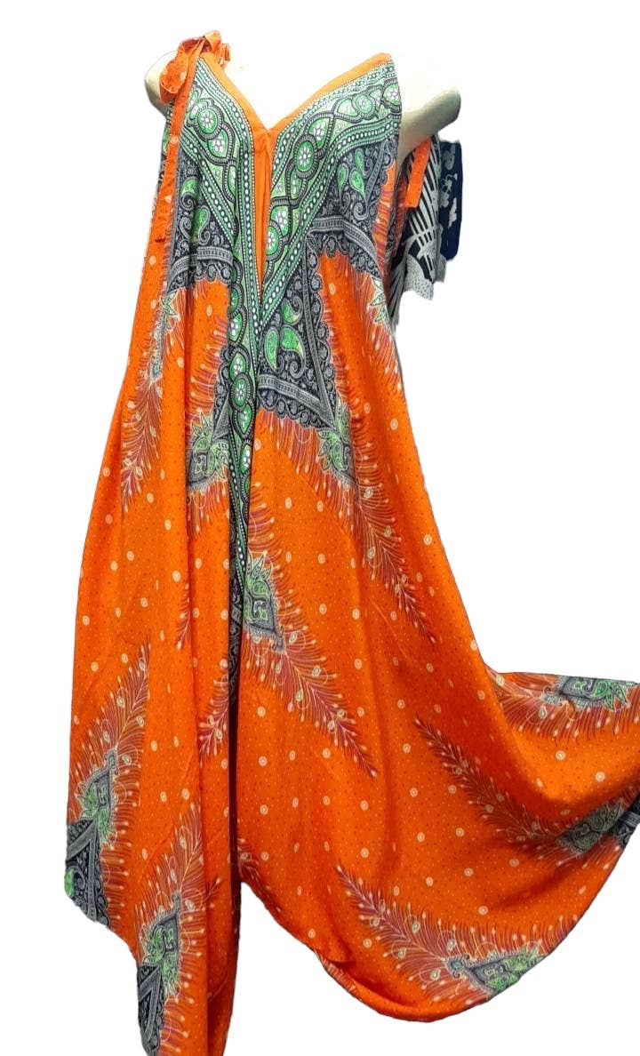 Cotton Floral Tie Overall / Dress KTB427