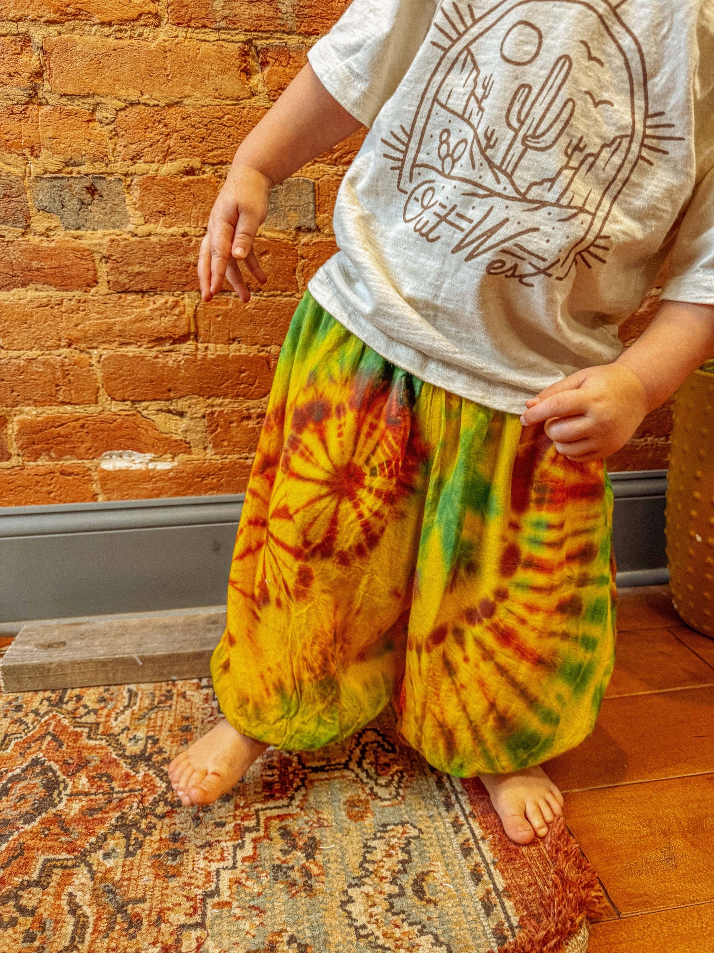 Baby Youth Kids Hippie Boho Tie Dye Pants, Children's Pants