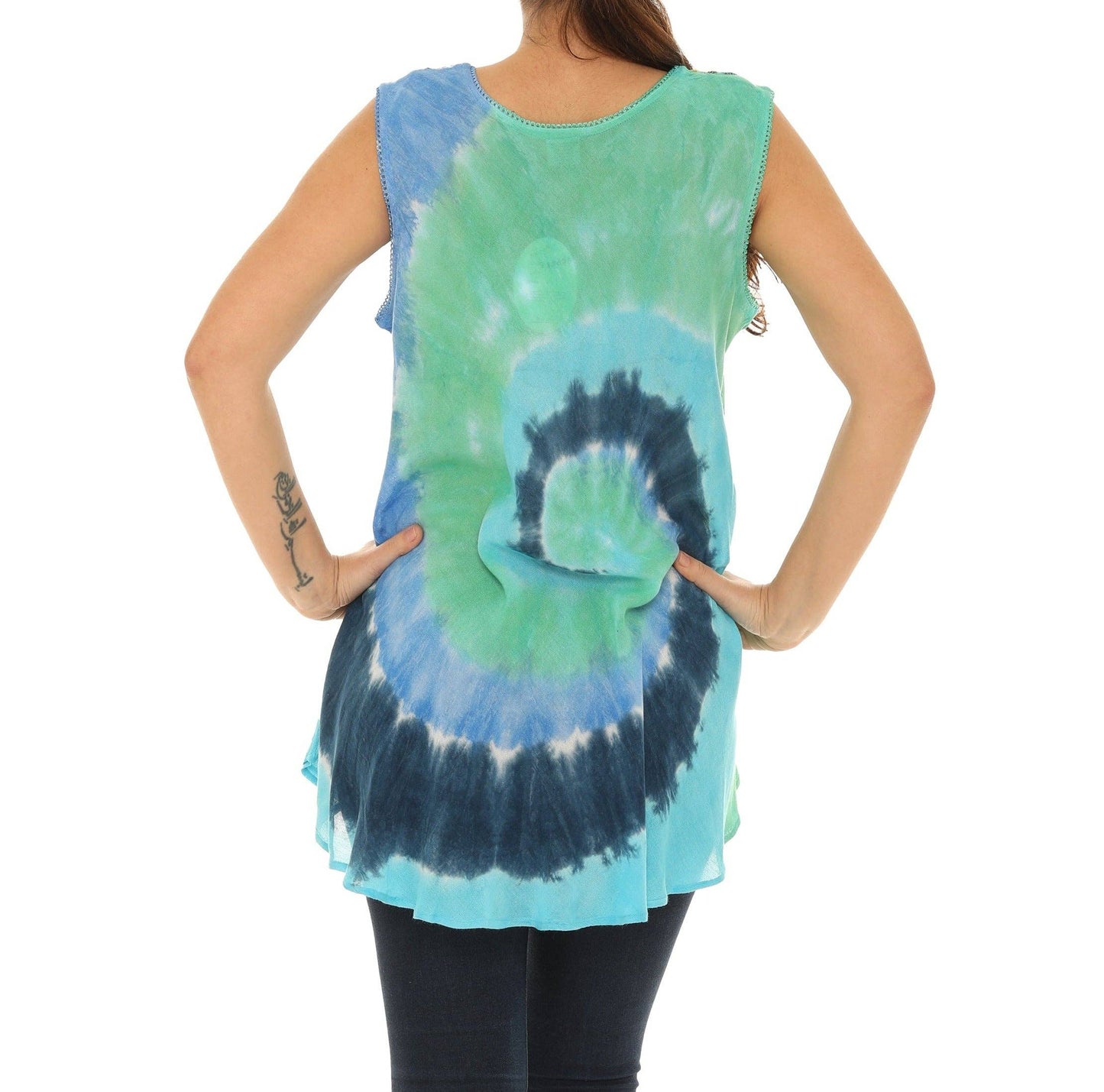 Shoreline Wear. INC - Tie-Dye Swirl Sleeveless Scoop Neck Top
