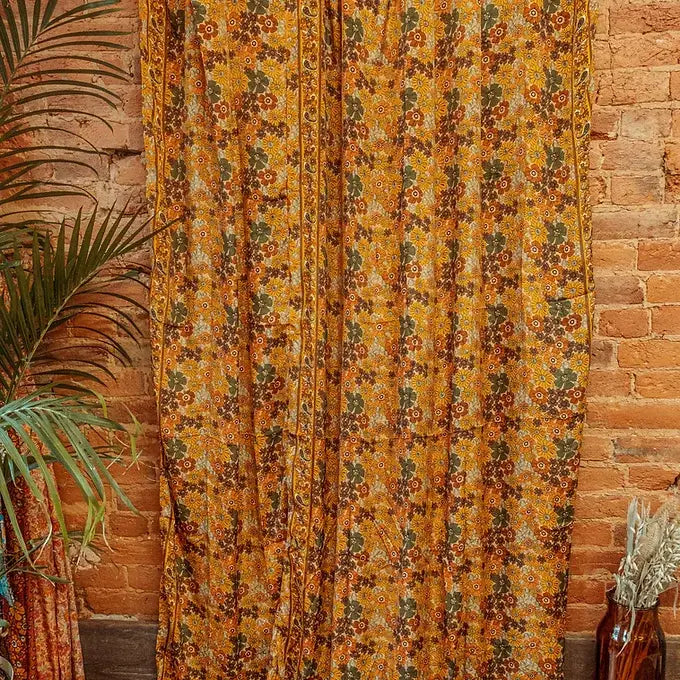 Silk Curtain Panels, Bohemian Home Decor, Boho Style Home