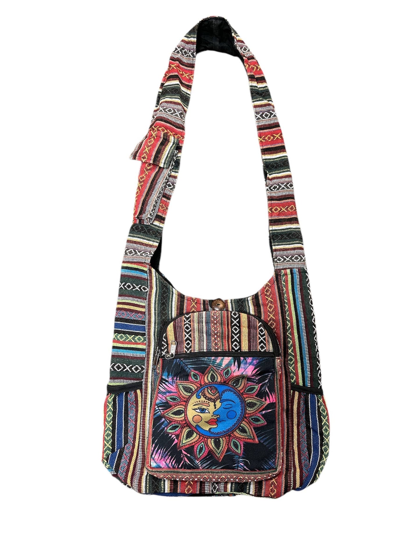Rising International Inc - Cotton Multi Color Side pocket Zip Sun Moon Bag KFC2796