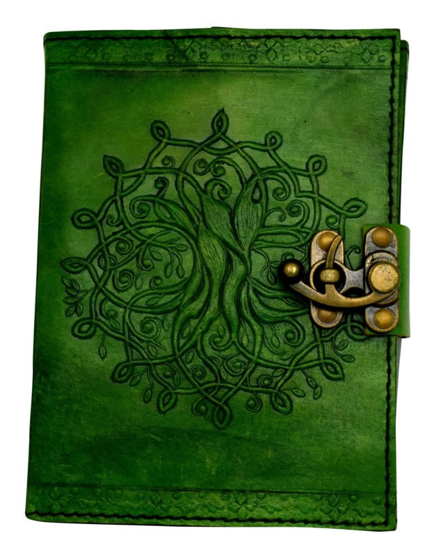 Fantasy Gifts - Green Tree of Life Leather Journal 5 X 7 Inches