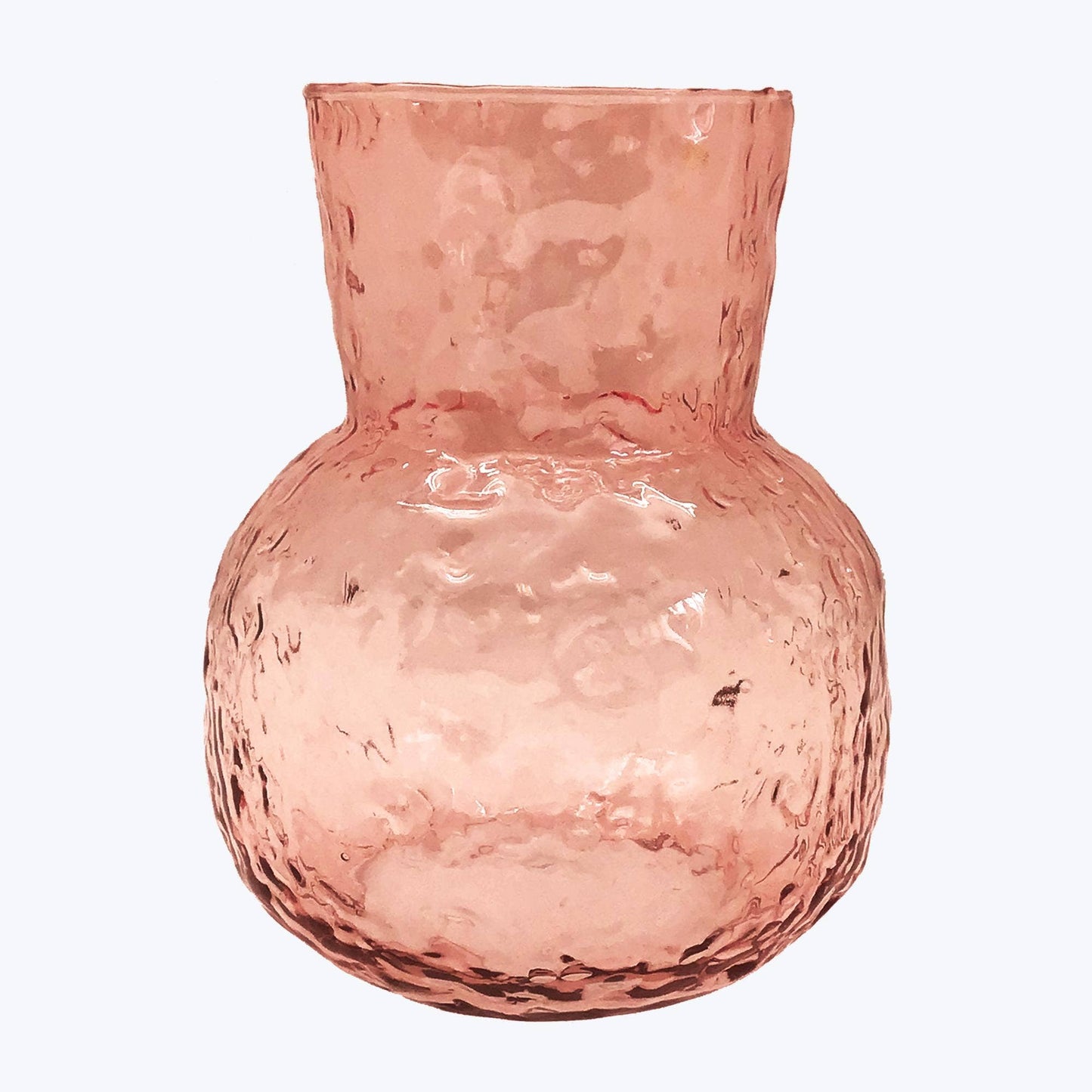 Soft Peach Color Hammered Glass Vase (SKU#: 14335)