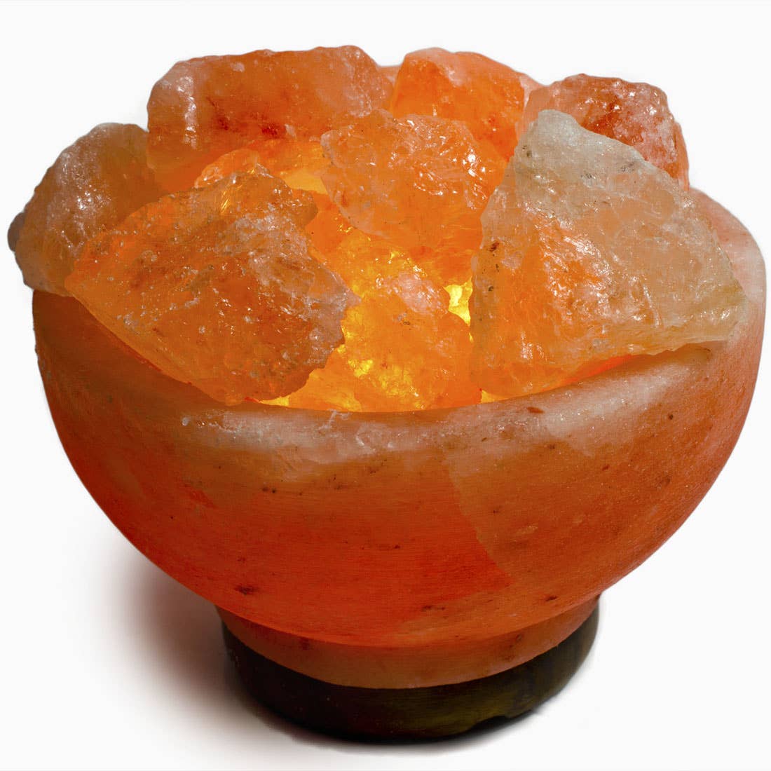 Fantasia Mining - Fire Bowl w/ Chunks Salt Lamp - 7" avg. -Cord, Bulb, Dimmer