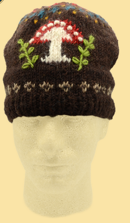 Gypsy Rose - Mushroom Forest Wool Knitted Beanie Hat