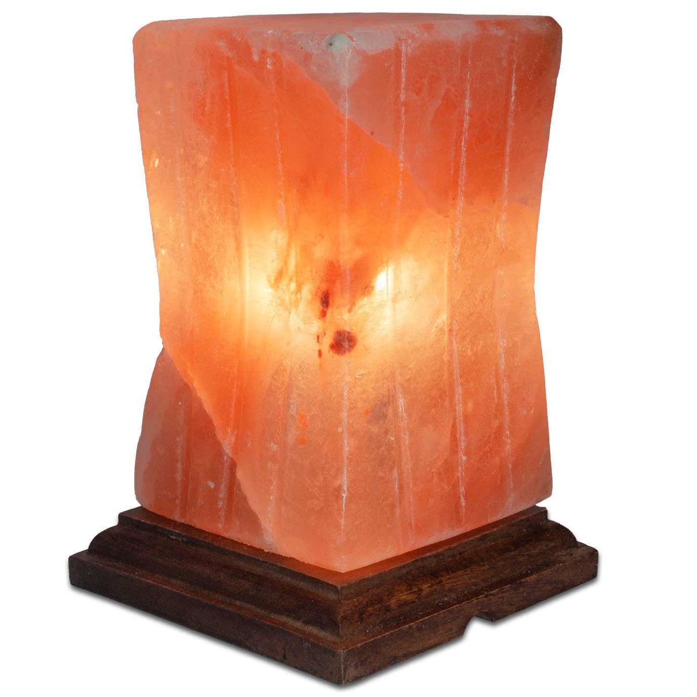 Fantasia Mining - Cube Lines Shaped Salt Lamp  - 7" avg. - Cord, Bulb, Dimmer