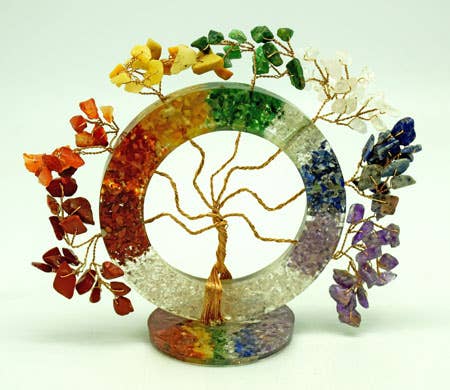 Fantasy Gifts - Tree of Life Design surrounded by Chakra Crystals