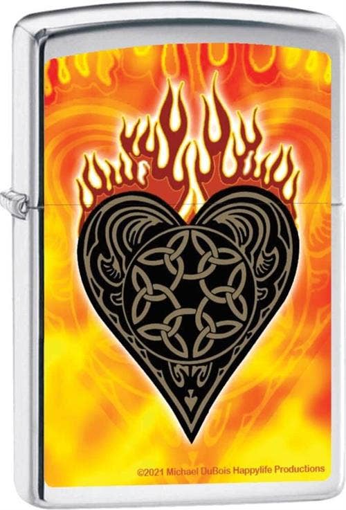 Scorpio Posters - Celtic Flaming Heart - Street Chrome Zippo Lighter