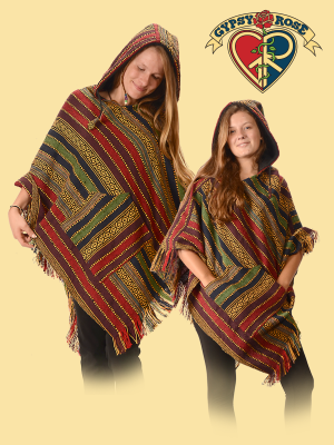 Gypsy Rose - Born To Be Wild Hooded Gheri Fringed Poncho