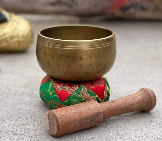 Tibetan Palm Size Singing Bowl Complete Set Meditation Yoga