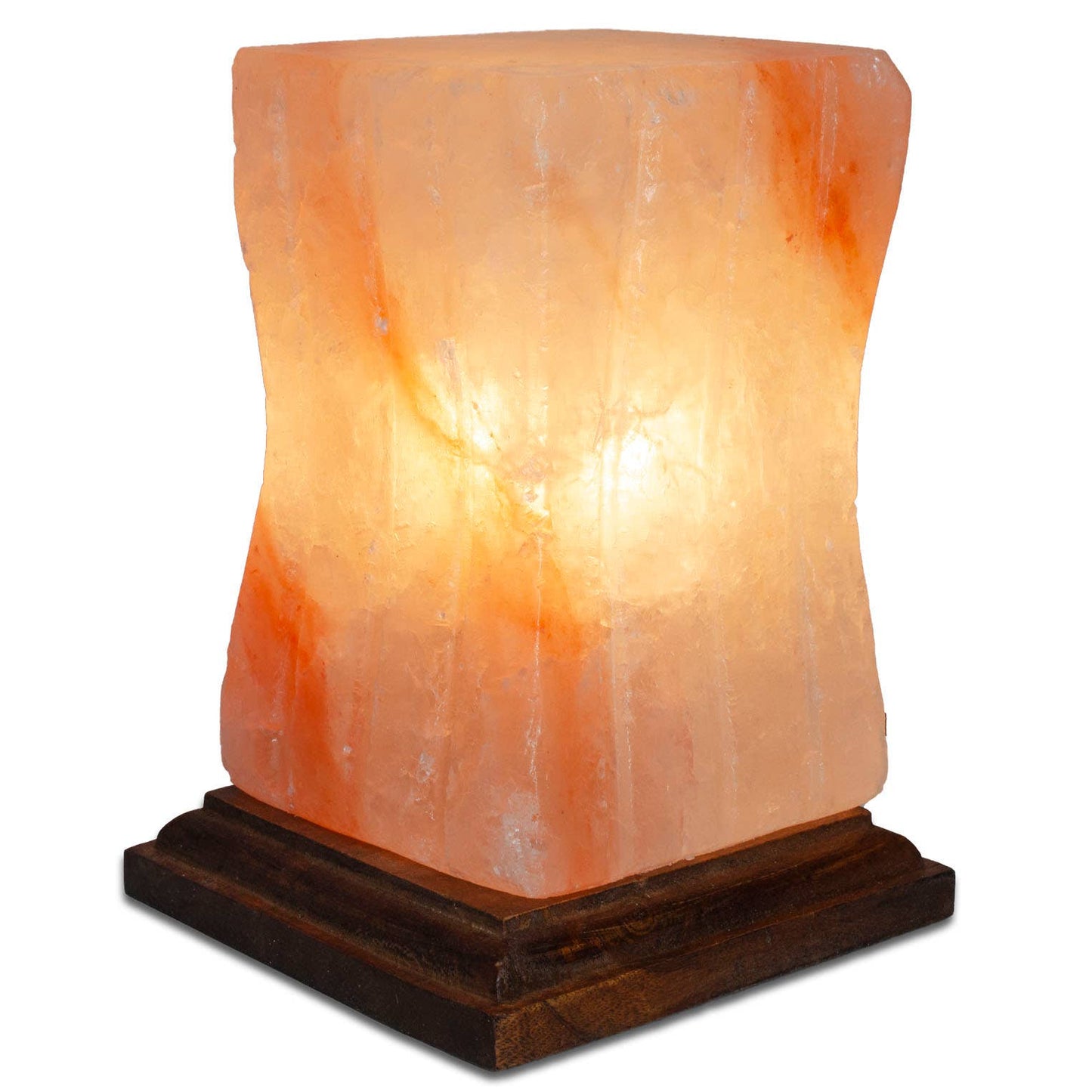 Fantasia Mining - Cube Lines Shaped Salt Lamp  - 7" avg. - Cord, Bulb, Dimmer