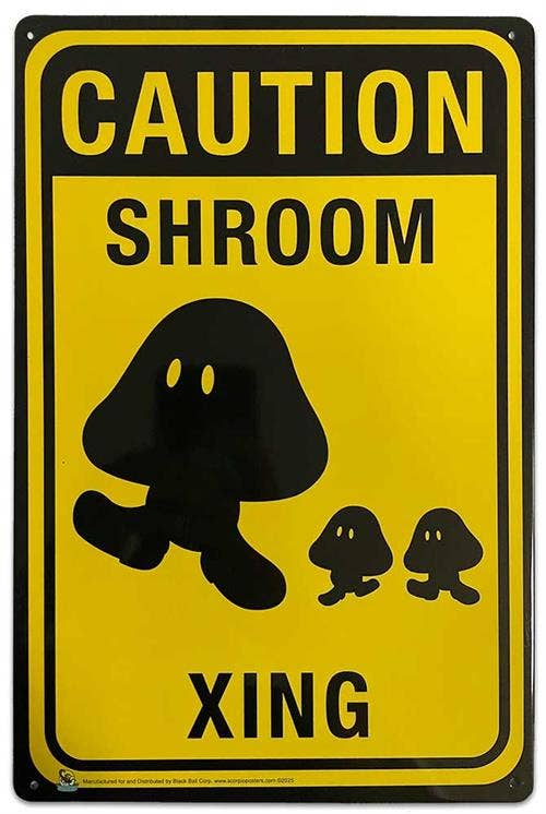 Scorpio Posters - Shroom Crossing Tin Sign - 20x30cm - 7.87" x 11.81"