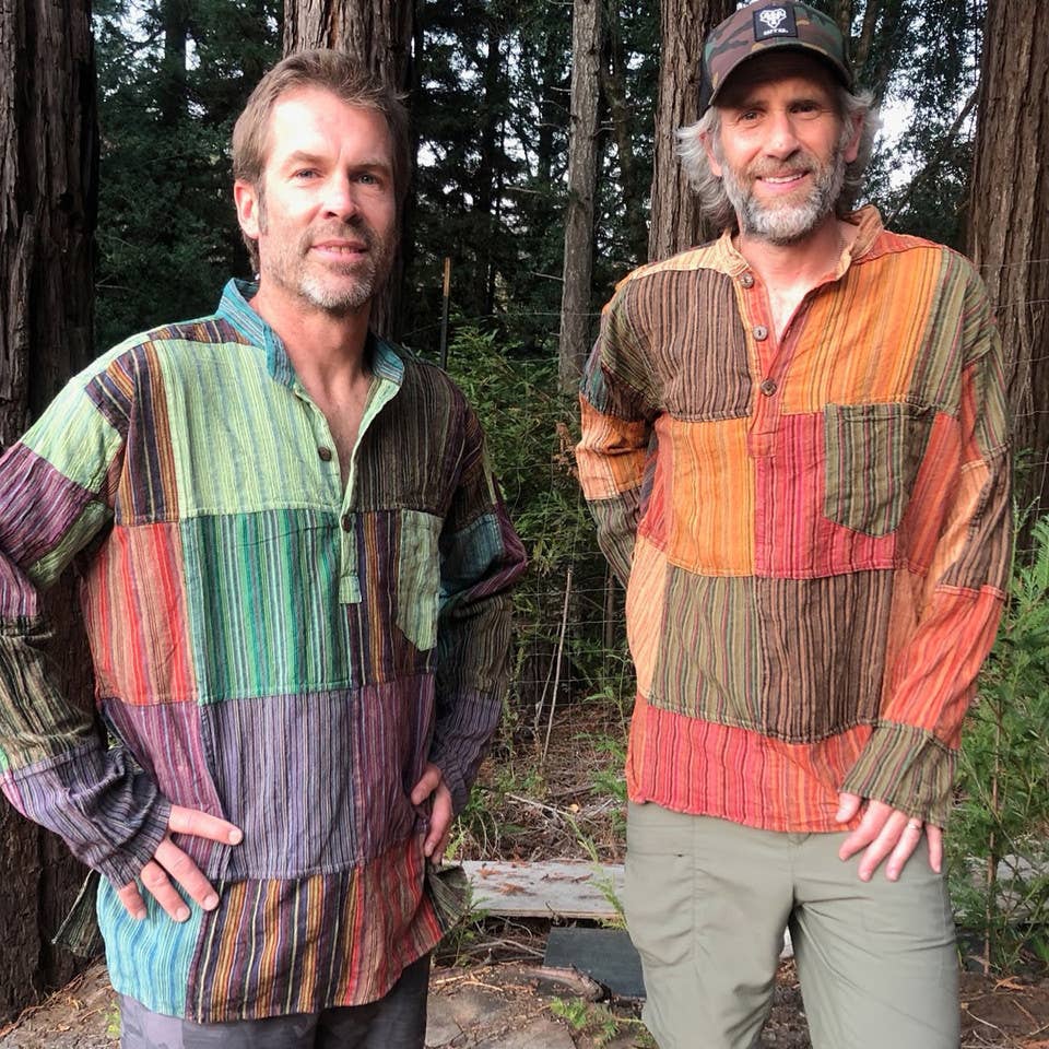 Jayli Clothing - Hippie 100% Cotton Patchwork Stonewash Men's Long Sleeves