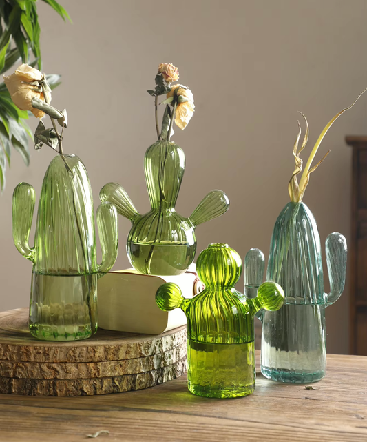IVORE.GROUP - Cactus Shaped Glass Hydroponics Plant Vase