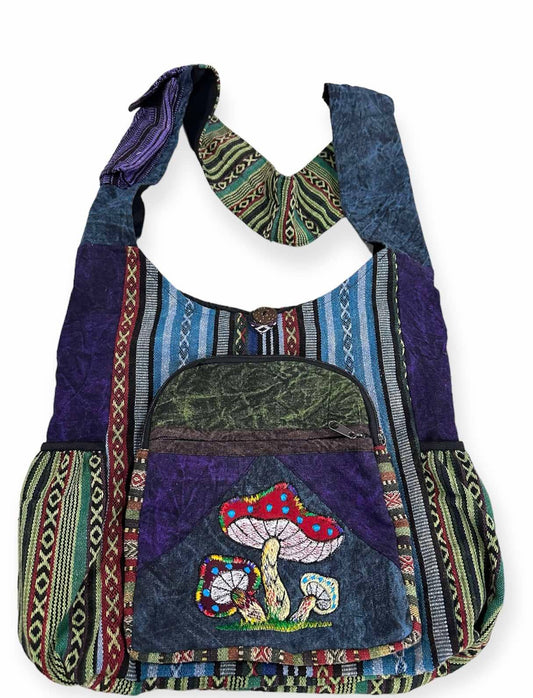 Rising International Inc - Cotton Triple Mushroom Zip Side Pocket Bag RIB24945