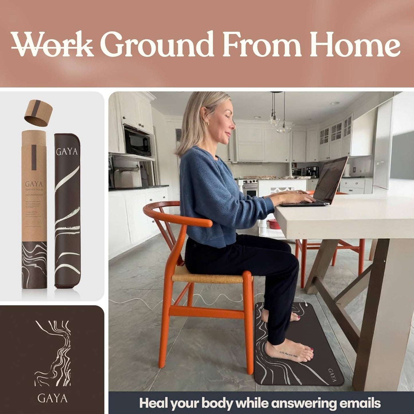 GAYA - Grounding Mat - Improve Sleep & Reduce inflammation, Natural